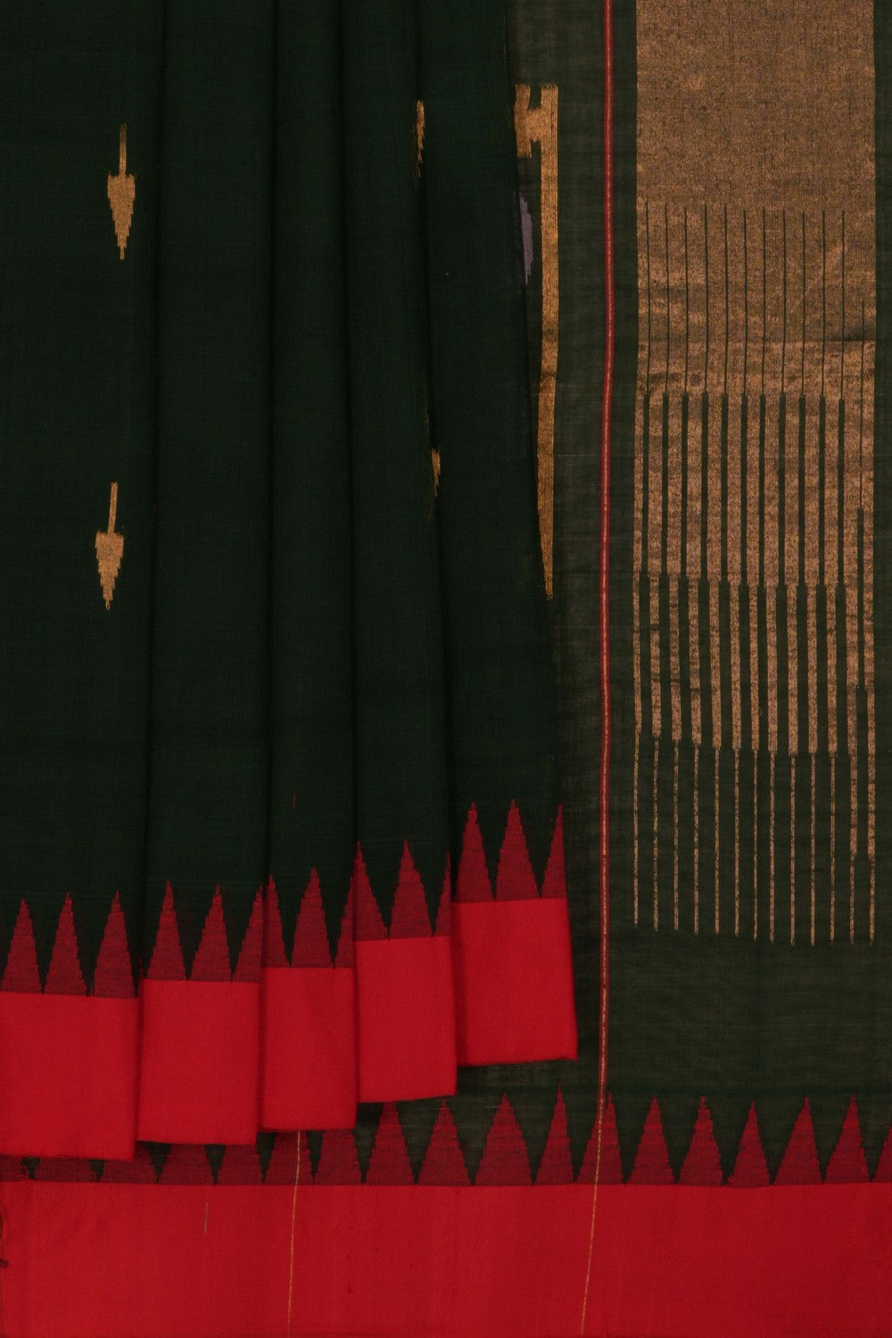 Image of Ponduru Cotton Green Saree