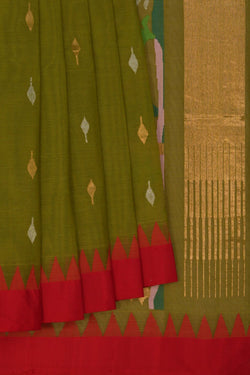 Image of Ponduru Cotton Green Saree