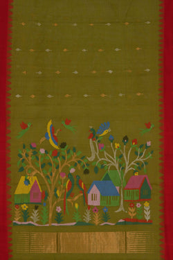Image of Ponduru Cotton Green Saree