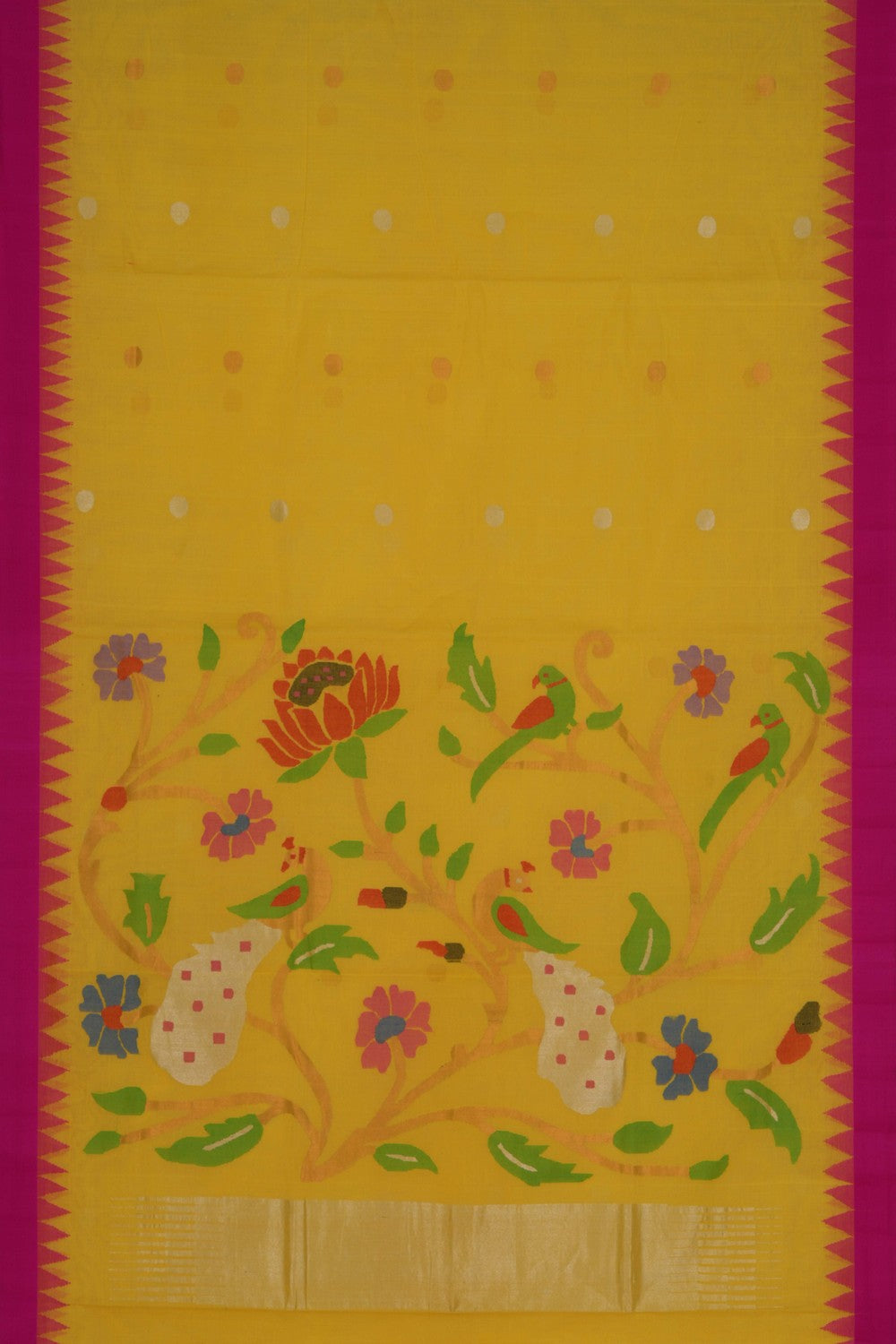 Ponduru Cotton Yellow Saree