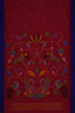 Image of Ponduru Cotton Red Saree