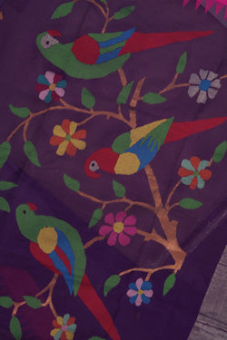 Image of Ponduru Cotton Purple Saree
