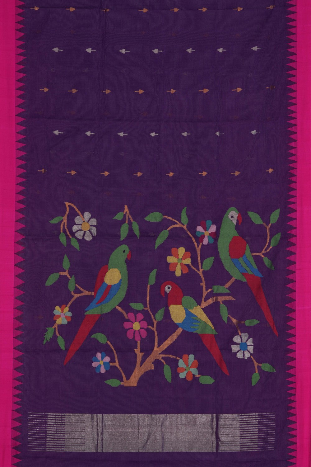 Image of Ponduru Cotton Purple Saree
