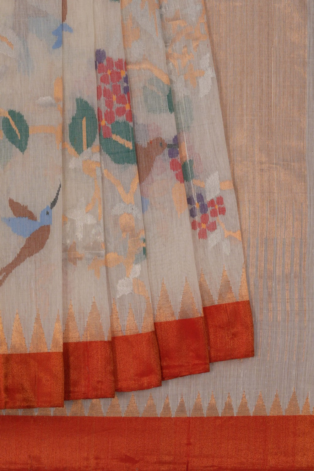 Ponduru Cotton Off White Saree