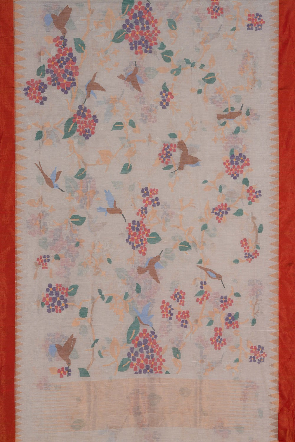 Ponduru Cotton Off White Saree