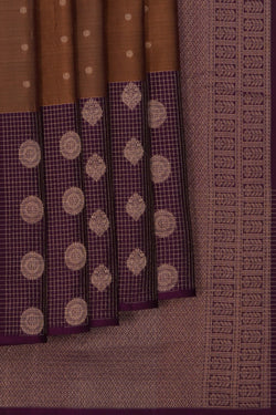 Image of Kanchipattu Moss Brown Saree