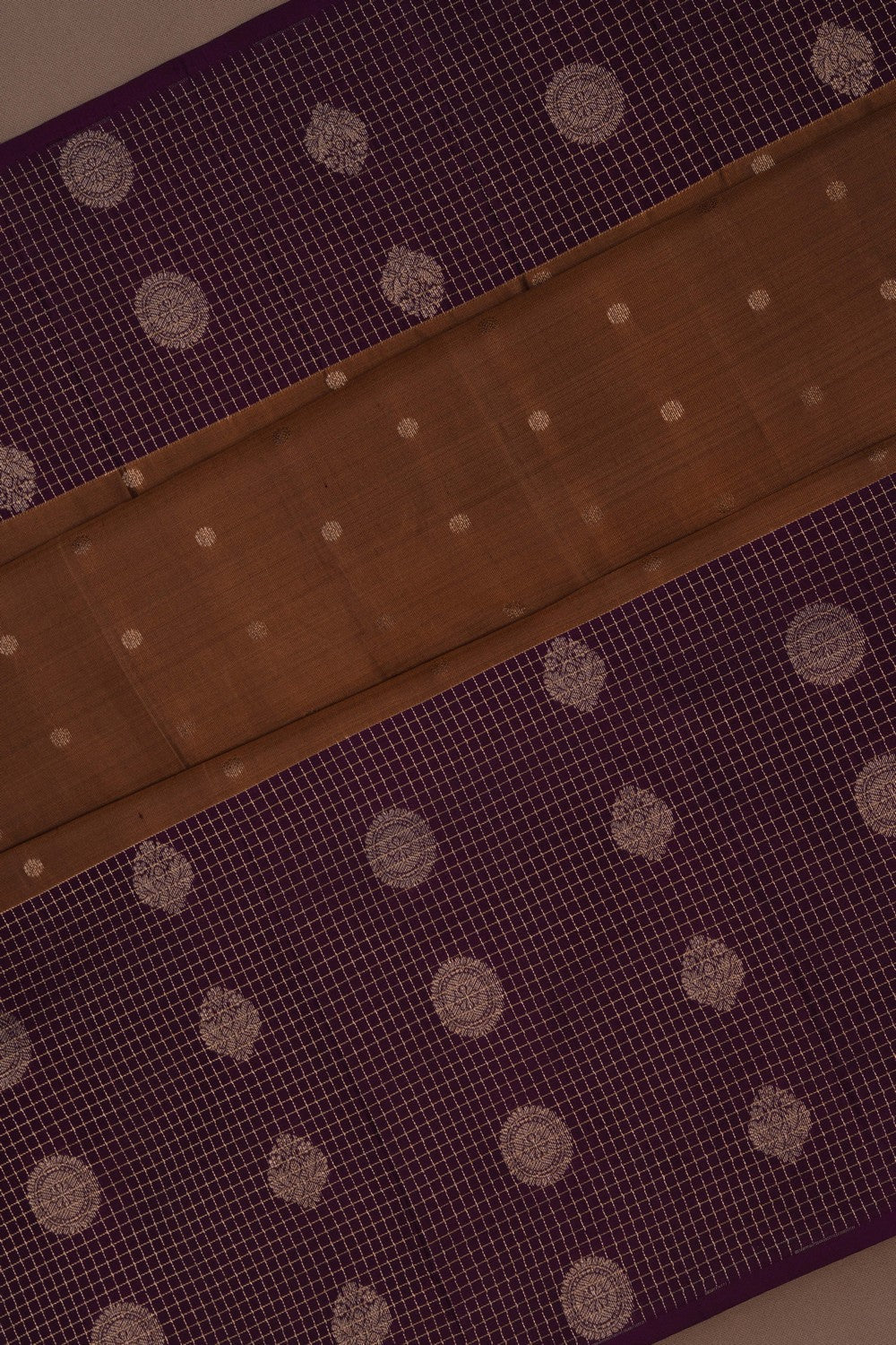 Kanchipattu Moss Brown Saree