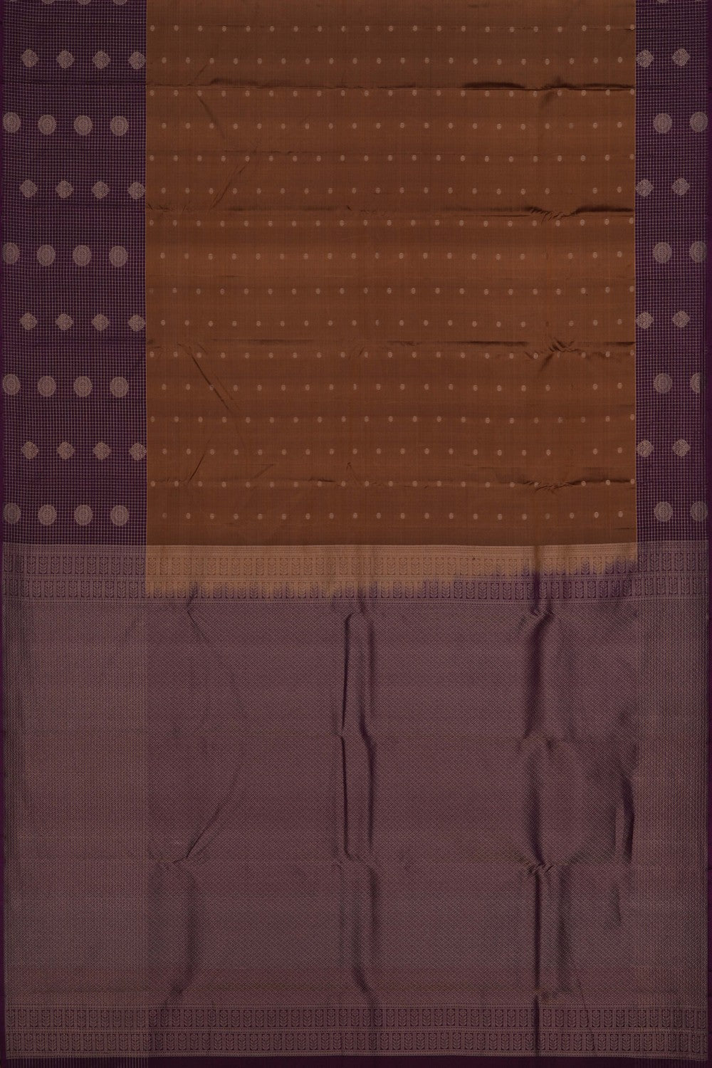 Kanchipattu Moss Brown Saree