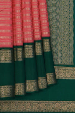 Image of Kanchipattu Brocade Pink Saree
