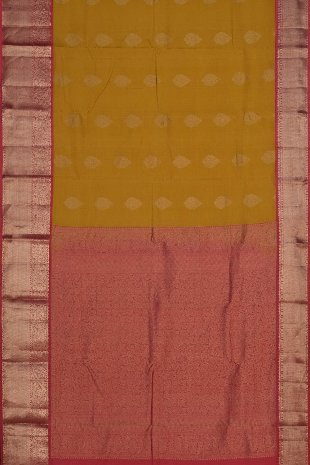 Image of Kanchipattu Yellow Saree