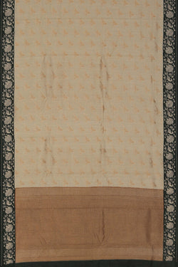 Image of Tussar Silk Off-White Saree