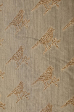 Image of Tussar Silk Off-White Saree