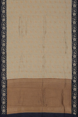 Image of Tussar Silk Off-White Saree