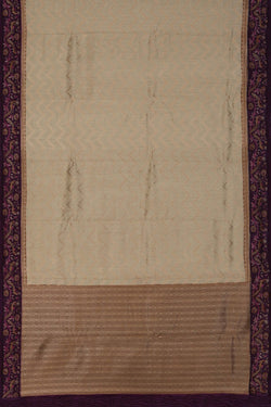 Image of Tussar Silk Off-White Saree