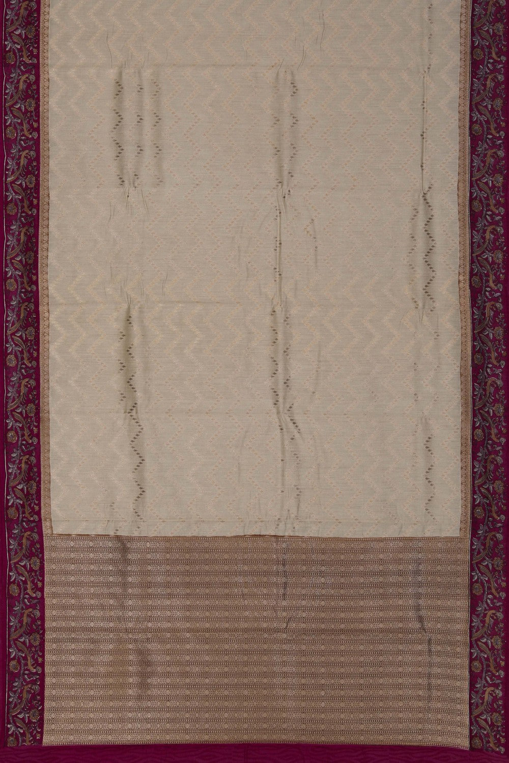 Tussar Silk Off-White Saree