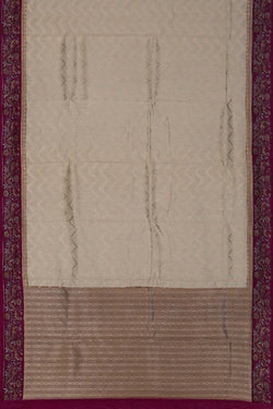 Image of Tussar Silk Off-White Saree