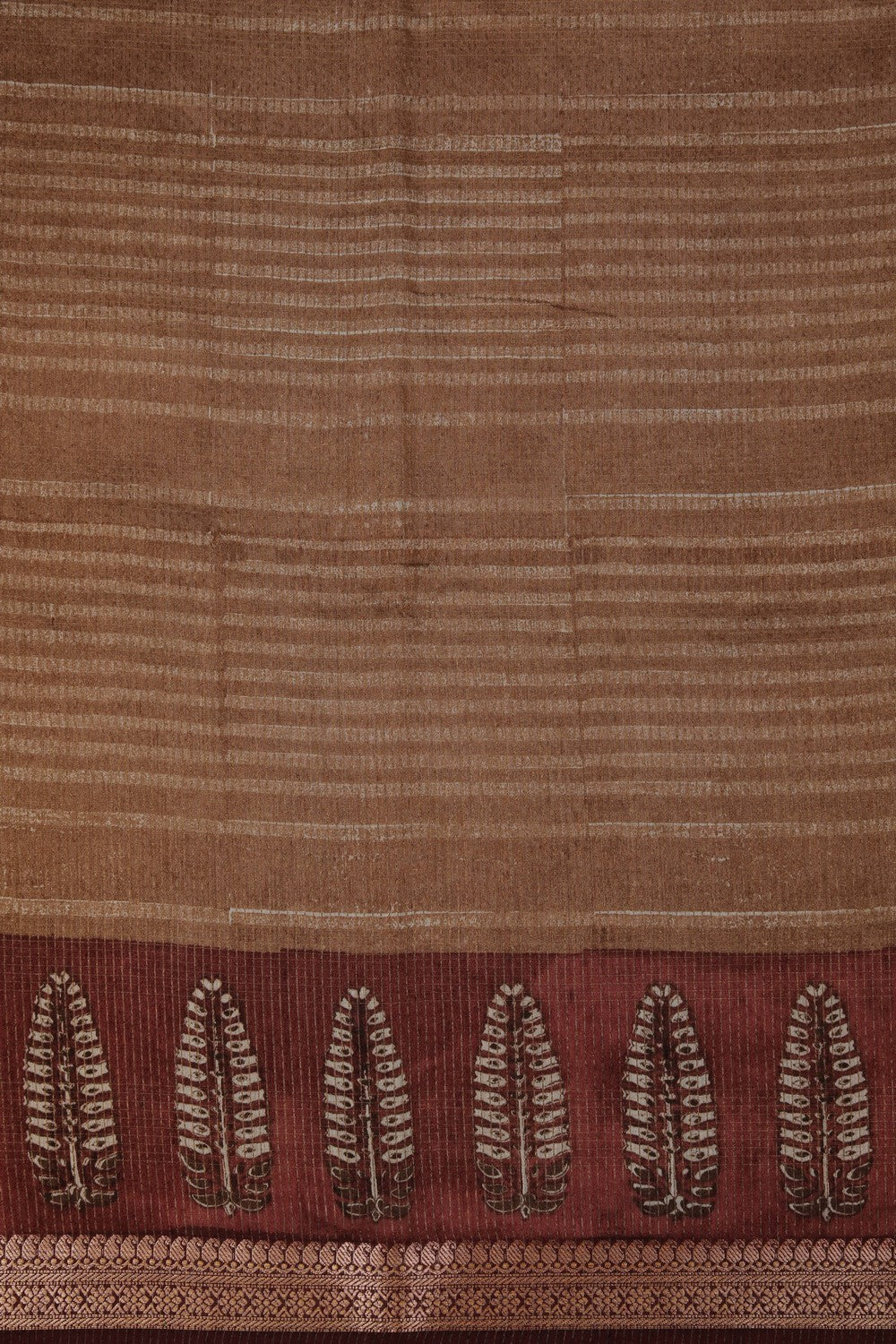 Stripe Print Tussar Silk Saree