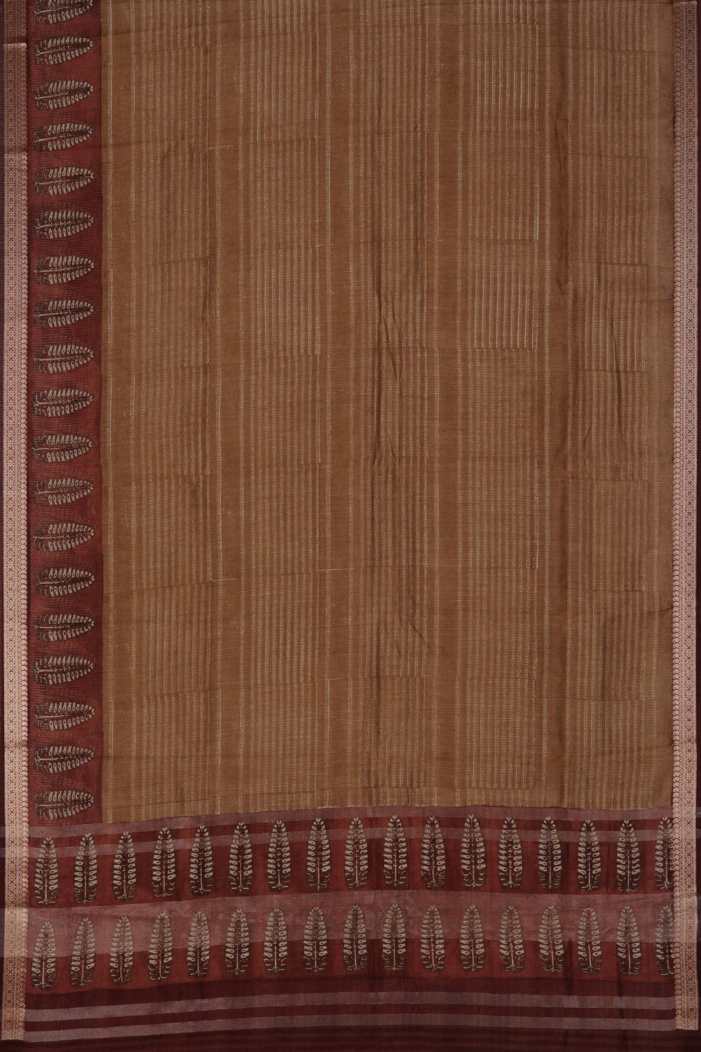 Stripe Print Tussar Silk Saree