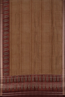 Image of Stripe Print Tussar Silk Saree