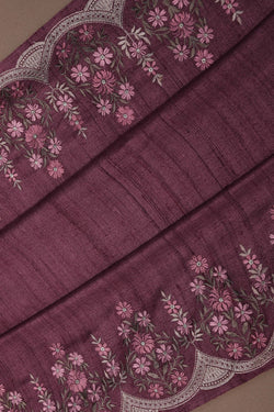 Image of Tussar Silk Plum Purple Saree
