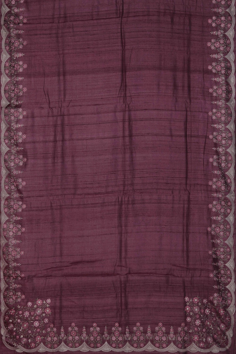 Image of Tussar Silk Plum Purple Saree