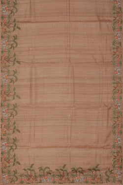 Image of Tussar Silk Brown Saree