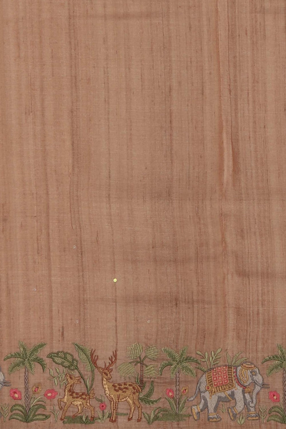 Image of Tussar Silk Brown Saree