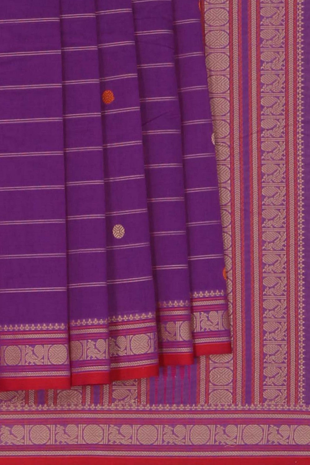 Kanchi Cotton Purple Saree