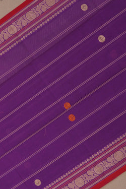 Image of Kanchi Cotton Purple Saree