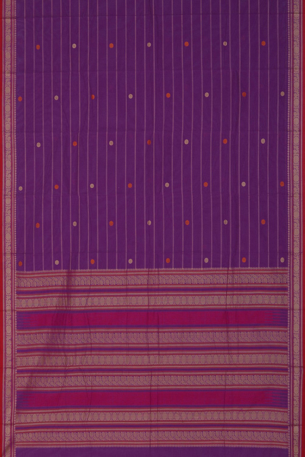 Kanchi Cotton Purple Saree