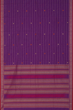Image of Kanchi Cotton Purple Saree