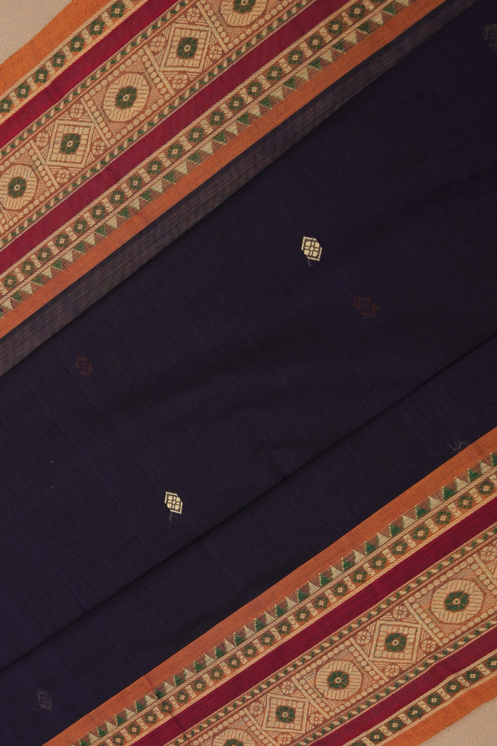 Image of Kanchi Cotton Purple Saree