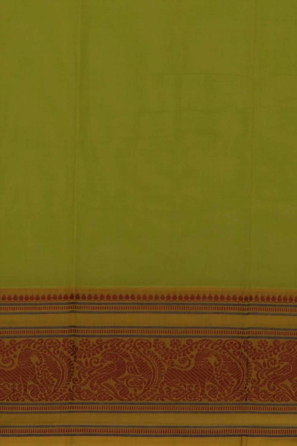 Image of Kanchi Cotton Vibrant Green Saree