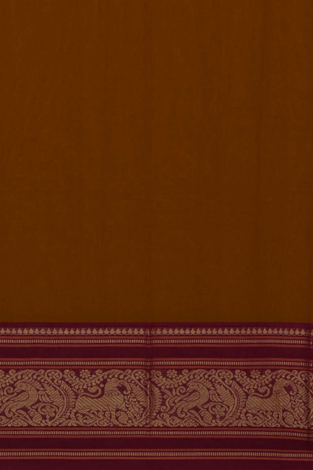 Kanchi Cotton Rust Orange Saree