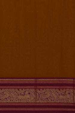 Image of Kanchi Cotton Rust Orange Saree