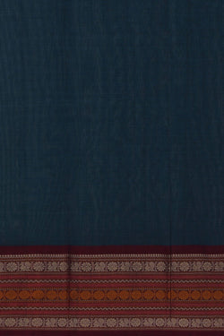 Image of Kanchi Cotton Peacock Blue Saree
