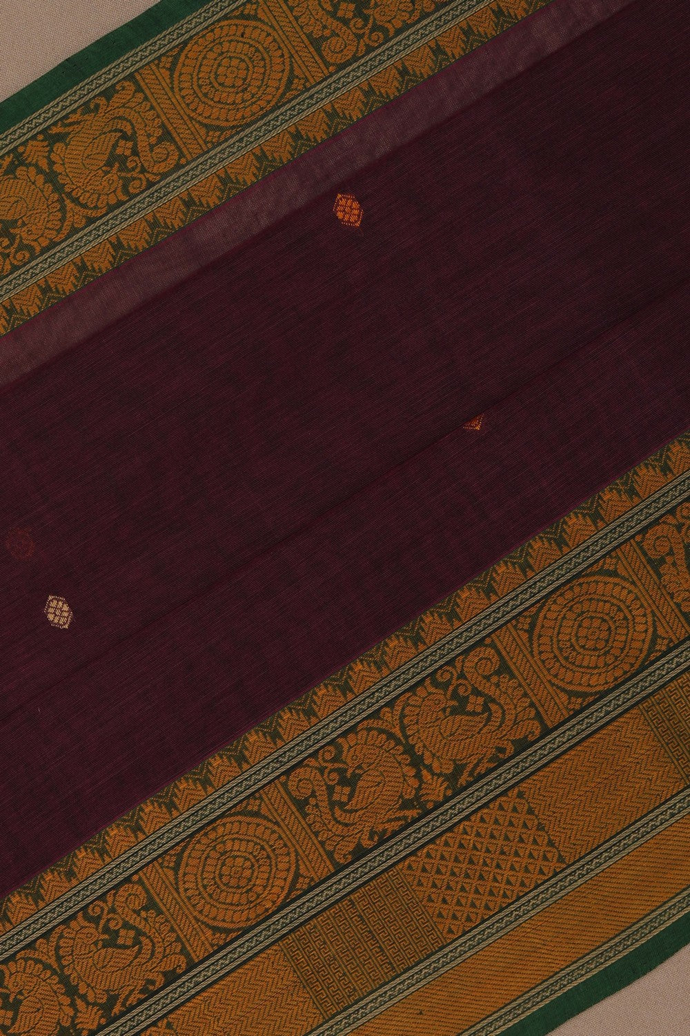 Image of Kanchi Cotton Purple Saree