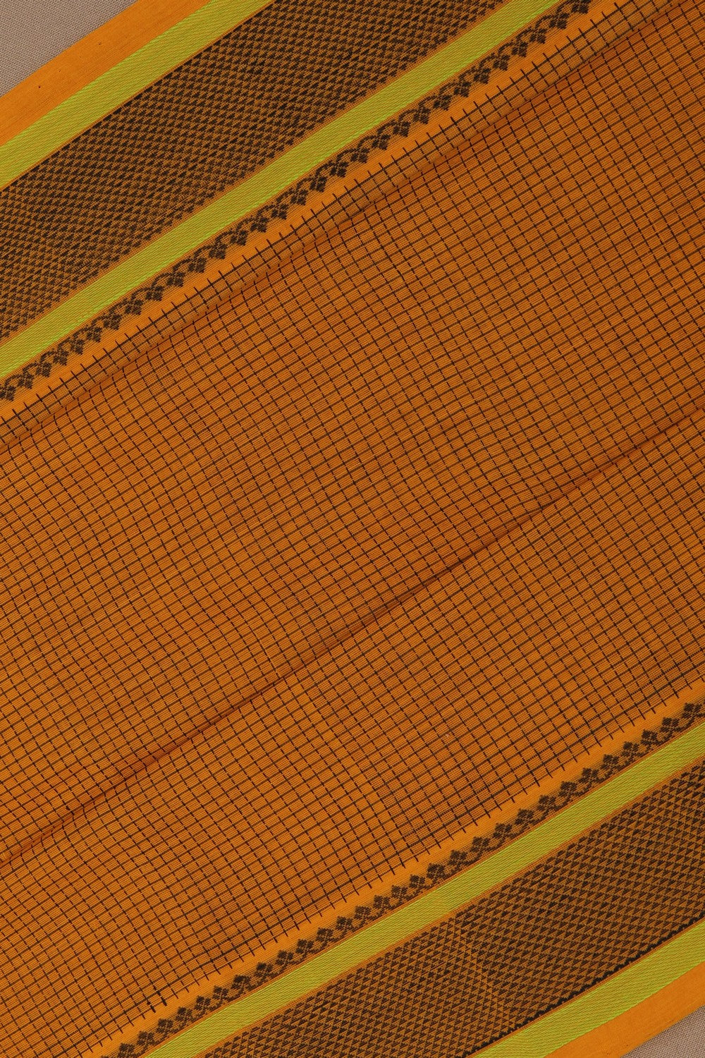Kanchi Cotton Kattam Yellow Saree