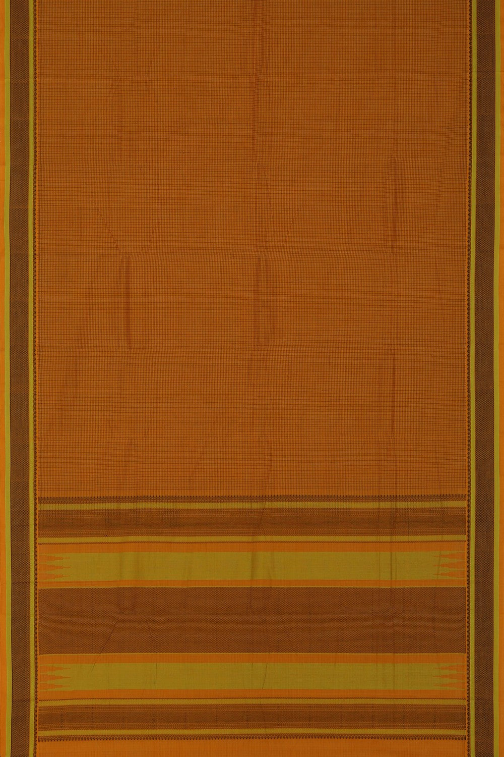 Kanchi Cotton Kattam Yellow Saree