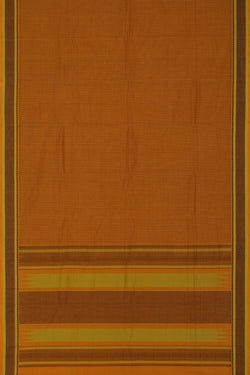 Image of Kanchi Cotton Kattam Yellow Saree
