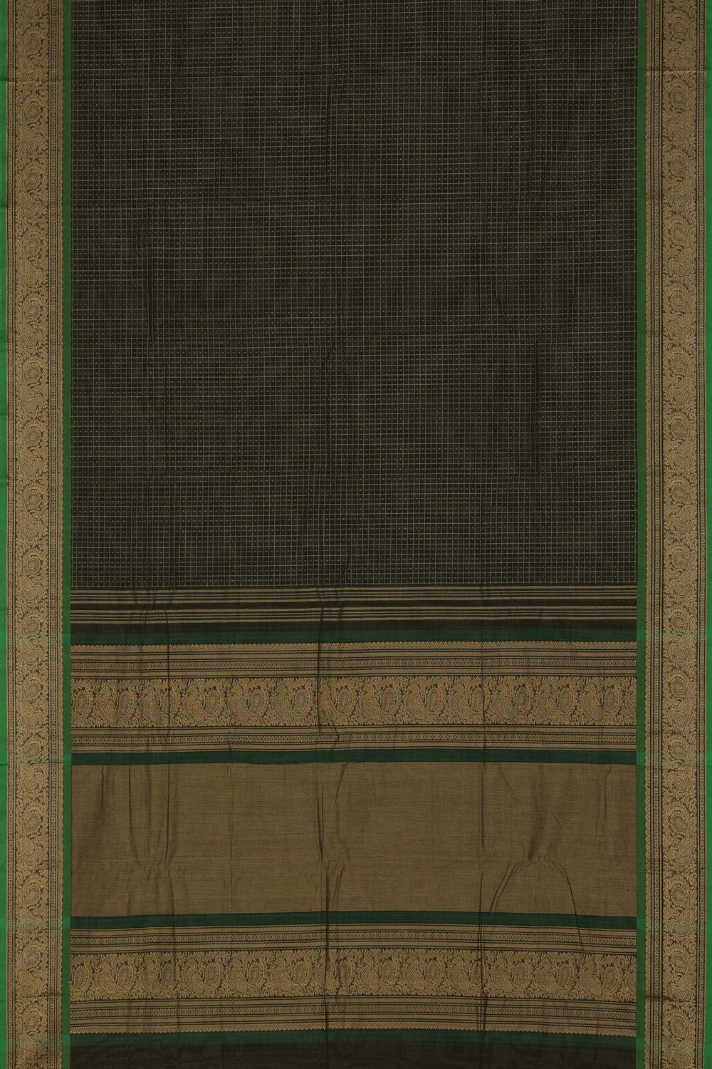 Kanchi Cotton Green Saree