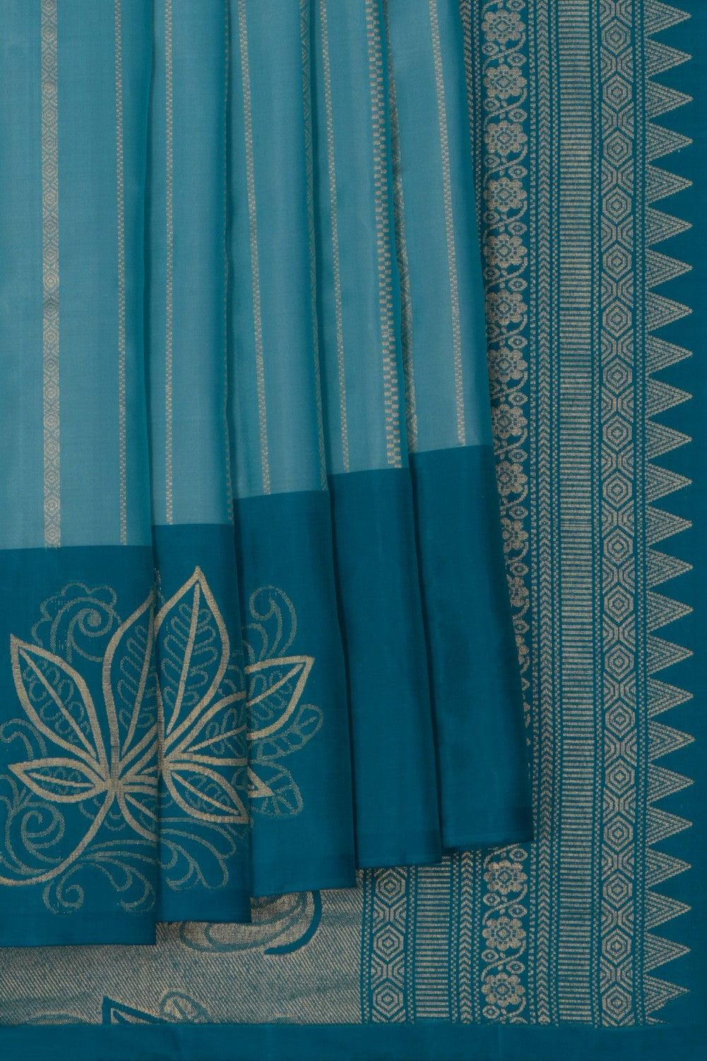 South Silk Sky Blue Saree