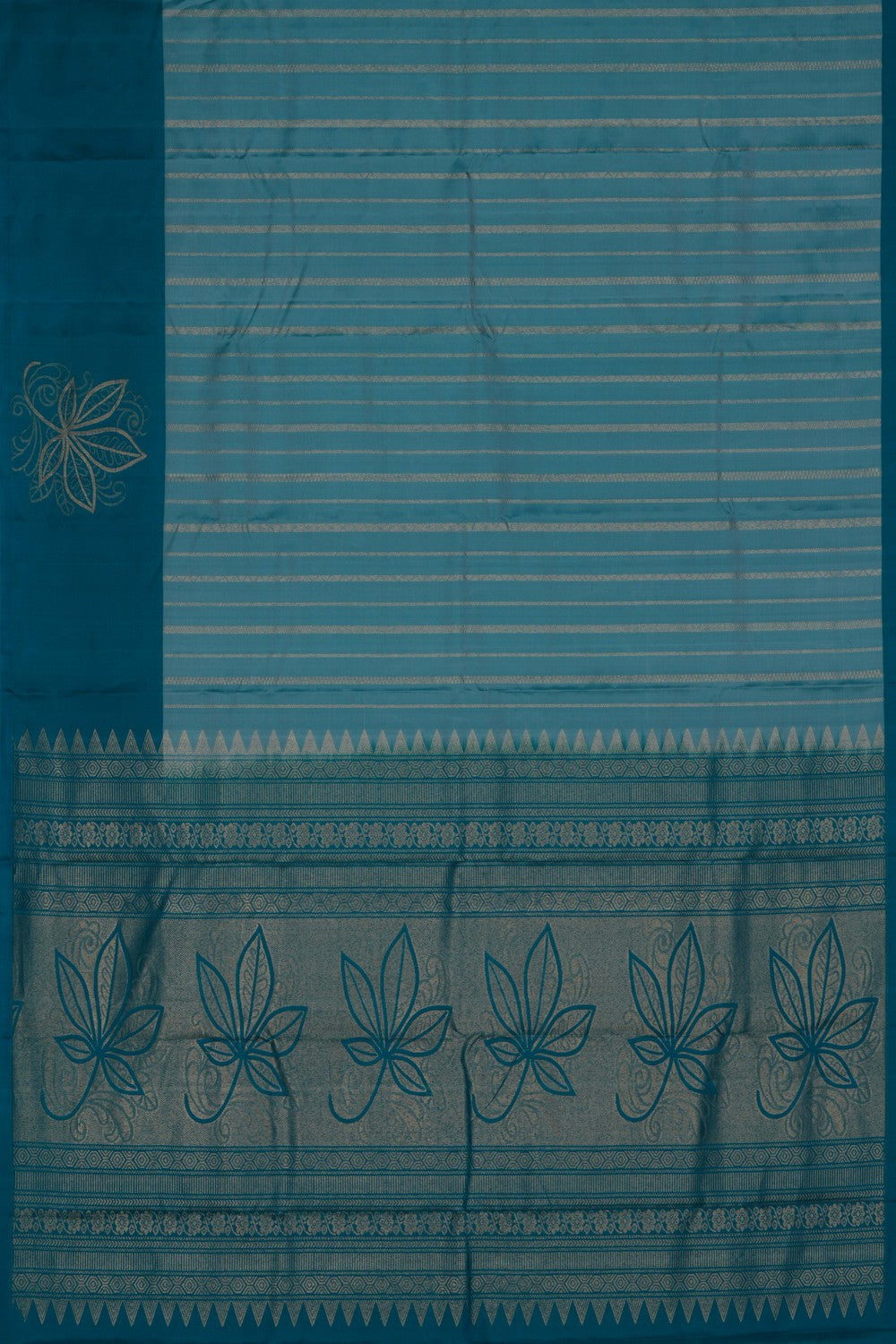 South Silk Sky Blue Saree