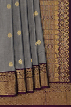 Image of South Silk Smoky Grey Saree