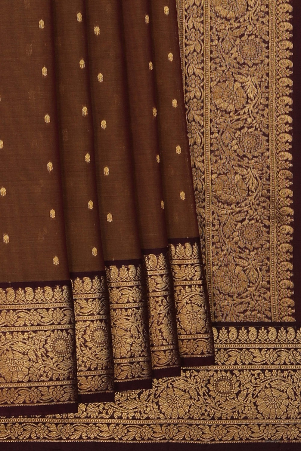 South Cotton Silk Brown Saree
