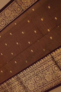 Image of South Cotton Silk Brown Saree