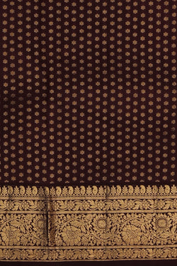 Image of South Cotton Silk Brown Saree
