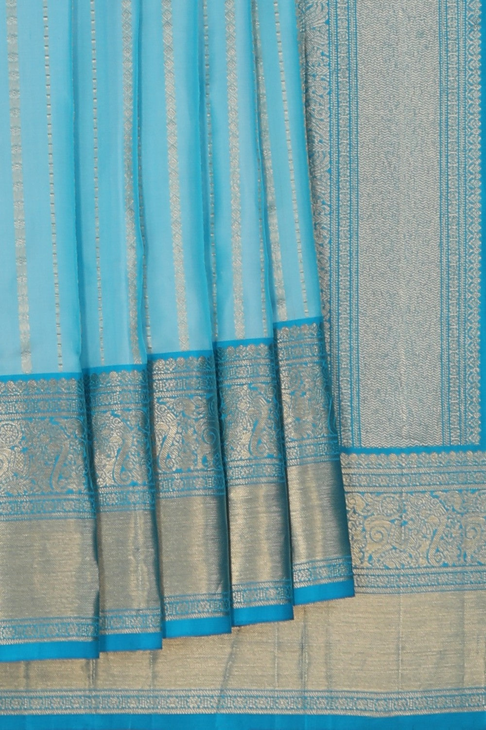 Image of Kanchipattu Ice Blue Saree
