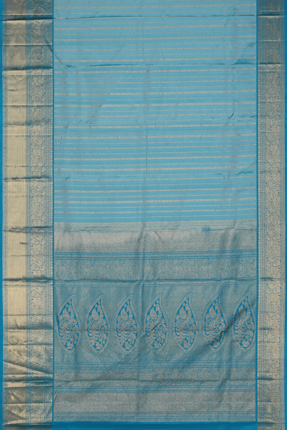 Kanchipattu Ice Blue Saree