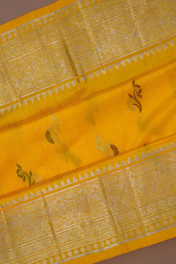 Image of Venkatagiri Silk Yellow Saree